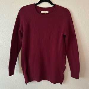LOFT Small Red Zipper Sweater
